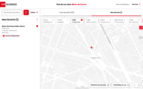 aperçu de la carte interactive