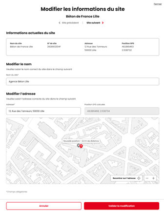 aperçu de la carte interactive