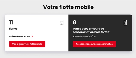 Page accueil Espace Client et vue sur l