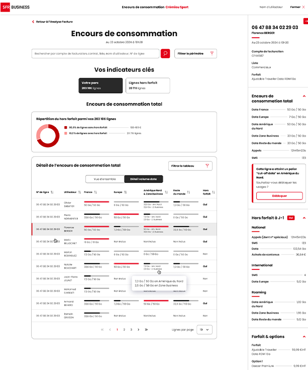 tableau recaptitulatif - encours de consommation