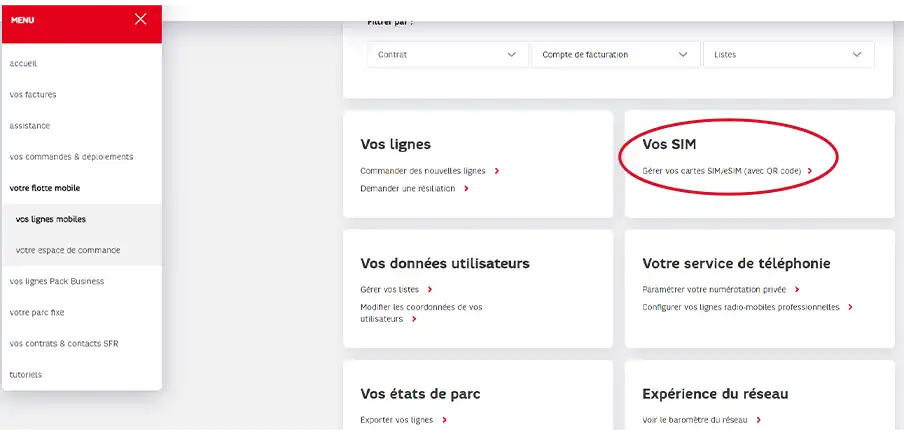 Commandez des nouvelles cartes SIM SFR Business