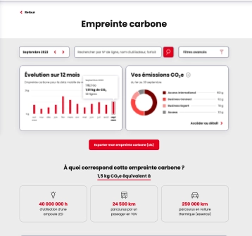 Outil de calcul de l'empreinte carbone des solutions mobiles SFR Business